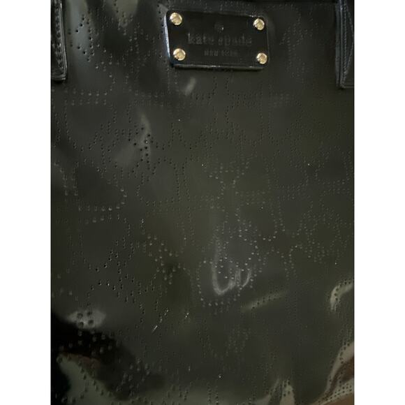 Kate Spade Large Harmony Metro Perforated Black Patent Leather Bag - Picture 3 of 8